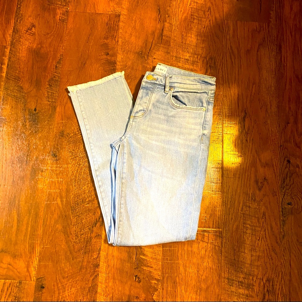 Loft Button Fly Jeans with Raw Hem!! 💙